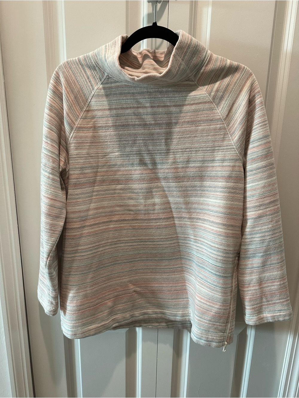 Talbots Women’s Pastel Striped Knit Top in Pink and Light Blue